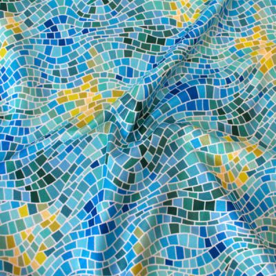 Tela de licra mosaico piscina